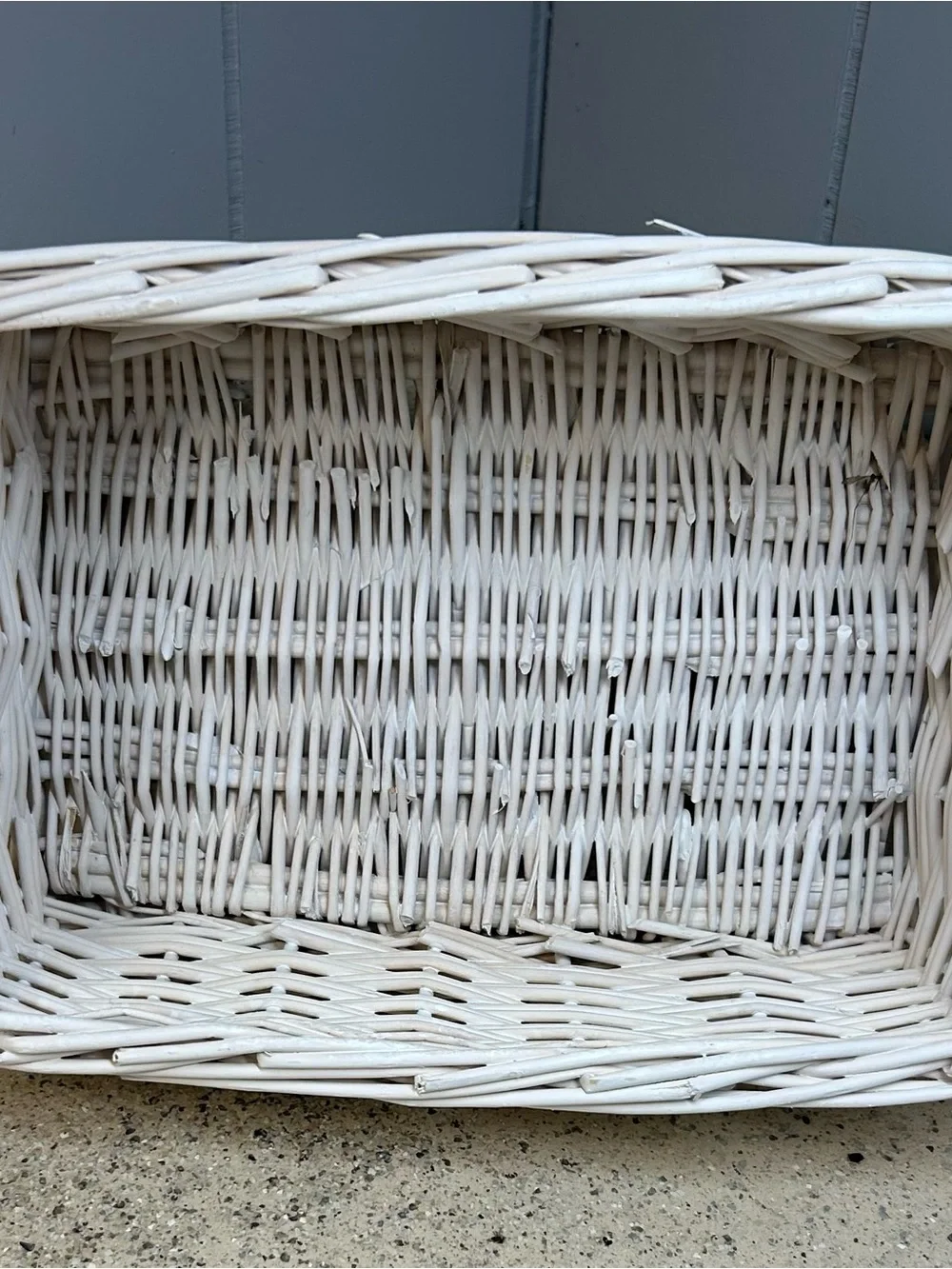 Set of Two White Wicker Storage Baskets - Versatile Home Accents Organizer